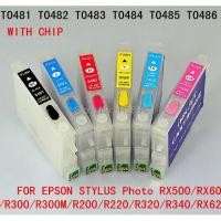 ราคา T0481- T0486 ตลับหมึกรีฟิลสําหรับ EPSON STYLUS Photo RX500/RX600/R300/R300M/R200/R220/R320/R340/RX620 ชิปรีเซ็ตอัตโนมัติ (26392824873)