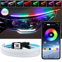 ราคา แถบไฟหน้ารถยนต์ LED DRL RGB ควบคุมผ่านบลูทูธ 2 ชิ้น (29761622660)