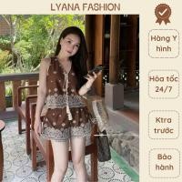 ราคา Lyana Fashion Set เสื้อกล้ามพร้อมกางเกงขาสั้นลายพื้นบ้านสไตล์โบฮีเมียน (27288270233)