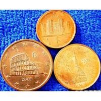 ราคา เหรียญ อิตาลี​ Italy​ ชุด​ยูโร 1,2,5 Euro​ Cent​, #​274,ใช้แล้ว​ (13232159865)