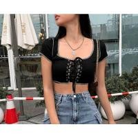 ราคา เสื้อครอปตะเข็บนอก เสื้อครอปเปิดอก ครอปสายฝอ (16617436079)