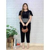 ราคา ชุดเซ็ทสาวอวบอ้วน,สาวพลัสไซส์,ชุดเซ็ท 2 ชิ้นไซส์ใหญ่เสื้อแขนระบาย 2 ชั้น&กางเกงขายาว ผู้หญิง Miss M.A. Closet (27611130588)