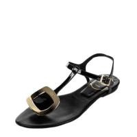 ราคา ส่งต่อ ของแท้ รองเท้า รัดส้น roger vivier สีดำ อะไหล่ทอง (18682656838)