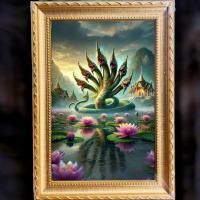 ราคา ภาพมงคล รูปโปสเตอร์ กรอบรูป รูปพญานาค รูปภาพพญานาคราช พญานาค 7 เศียร PY15 (26487196064)