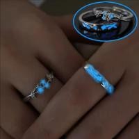 ราคา แหวนนิ้วเปิดปรับได้-แหวนคู่เรืองแสง-อารมณ์ความสง่างามเรียบง่าย ไม่จํากัดเพศ -ของขวัญวันวาเลนไทน์-แหวนเคลือบสีฟ้าทะเลวินเทจ-เครื่องประดับแฟ (26926560486)