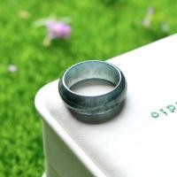 ราคา แหวนหยกเทาดำอมเขียวทรงปลอกมีด Size :56-57mm. (26742292724)