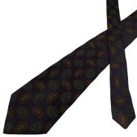 ราคา เนคไท Lanvin Silk Dark Navy Paisley Geometric Italy เนคไทแบรนด์เนม ของแท้ (27592649891)