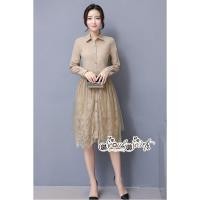 ราคา ฟรี EMS ชุดเดรสสั้น งานป้าย Lady Ribbon Thailand เสื้อผ้าแฟชั่นผู้หญิง Dress Size M/L สีน้ำตาล พร้อมส่งสวยเหมือนแบบ (1120172136)