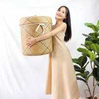 ราคา พร้อมส่ง ✅ ตะกร้าใส่ผ้า พร้อมฝาปิด ถังกระจูดใส่ผ้า แบบมีฝาปิด ตะกร้ากระจูด กล่องเก็บของและตะกร้า (14790447333)