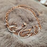 ราคา สร้อยข้อมือ ลายหงส์ กำไล เงิน ทอง โรสโกลด์ ประดับคริสตัล ประดับพลอย สร้อยข้อมือเกาหลี Brace lace, Bangle (5154482247)