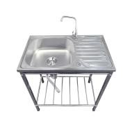 ราคา LOCAL789-TECNOSTAR อ่างล้างจานพร้อมขาตั้ง 1 หลุมมีที่พัก STT7540 สีโครเมี่ยม ร้านอยู่ในไทย (23642456670)