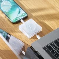 ราคา Xo94ol แบบพกพาโปร่งใสสาย Organizer การจัดการสายไฟ USB Cable Winder Charger Wire Storage Protector TH (57301807589)