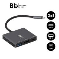 ราคา Blue Box Port Hub USB Type-C Hub 3-in-1 Silver Grey by BB Beyond D-Box (40714304899)