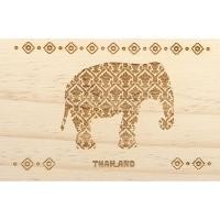 ราคา แผ่นโปสการ์ดไม้สน พร้อมแกะสลักลาย Postcard ช้างลายไทย (9644740169)