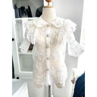 ราคา เสื้อลูกไม้ สีขาว คอปก แขนสั้น สไตล์เกาหลี (19515098359)