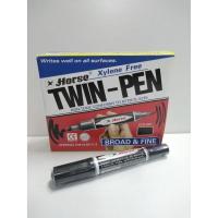 ราคา ปากกาเคมี 2หัว ตราม้า สีดำ 12ด้าม/กล่อง (4562283411)