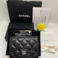 ราคา กระเป๋าสตางค์ใบสั้น ชาแนล like new CC Holo31xx tri-fold wallet cavier รุ่นฮิต (19104099287)