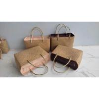 ราคา กระเป๋าสานกระจูด ขนาด 12’x8’ แบบบุผ้ามีซิป (19278841909)