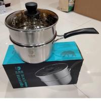 ราคา ✅หม้อด้าม หม้อซึ้ง สแตนเลส ทรงสูง+ชั้นนึ่ง ฝาแก้ว หนามากจากเกาหลี✅ ✨(มี 2 ขนาด)✨ กล่องดำ-ฟ้า (12264499566)