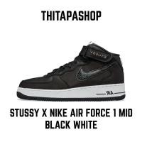 ราคา STUSSY X NIKE AIR FORCE 1 MID BLACK WHITE (16868396184)