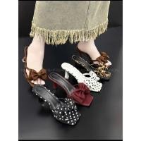 ราคา รองเท้าส้นสูงผู้หญิง 7 ซม. มีโบว์สวยและสายรัดนุ่มสุด ๆ (47203876692)