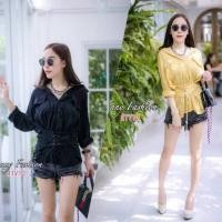 ราคา เสื้อเชิ้ตไขว้หน้าแขนยาว (509508496)