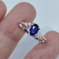 ราคา แหวนพลอยไพลิน พลอยแท้ แหวนเงินแท้ 92.5% ชุบทองคำขาว (28773687904)