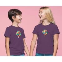 ราคา Boy and Girl T-shirt Candy Printed 100% Cotton เสื้อยืดสกรีนลายขนมน่ารัก ลายอมยิ้ม Candy (22643133043)