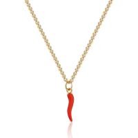 ราคา สร้อยคอเขาวัวอิตาลีสำหรับผู้หญิง ผู้ชาย ลูกปัดรูปเขาโคอิตาลี แบบเคลือบ สร้อยคอทรงคอร์นิสสีแดง ไซส์กลาง โลหะ ไม่มีอัญมณี (26879663358)