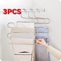 ราคา 5 ชั้นสำหรับจัดเก็บเสื้อผ้ากางเกงยีนส์ ไม้แขวนเสื้อ แขวนกางเกง ไม้แขวนกางเกงสแตนเลส (42169025726)