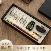 ราคา ชุดปากกาจุ่มย้อนยุคสไตล์ยุโรปปากกาขนนกสไตล์อังกฤษของขวัญธุรกิจปากกาจุ่มเสาไม้ (46501052141)