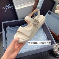 ราคา รองเท้าแตะ ส้นแบน แต่งหัวเข็มขัด แฟชั่นฤดูร้อน สําหรับผู้หญิง รองเท้าพื้นหนา รองเท้า Viscose (23638057630)