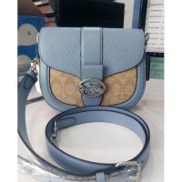 ราคา พร้อมส่งแท้%Coach georgie saddle bag ลายcสีน้ำตาลคาดฟ้า (18324071275)