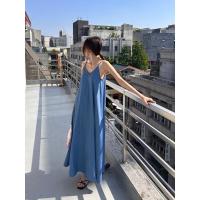 ราคา ชุดคลุมท้องแฟชั่นเดรสสายเดี่ยวผ้ายีนส์เนื้อนิ่ม (27062584435)