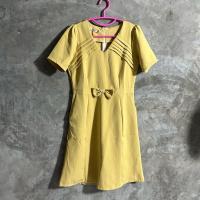 ราคา เดรสทำงาน สุภาพ สีเหลือง (28635910584)