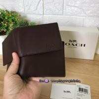 ราคา COACH M COMPACT ID WALLET IN SPORT CALF LEATHER : F74991 (MAHOGANY) (coachbysuphitcha) (875024030)