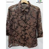 ราคา LONGCHAMP แท้ เสื้อเชิ๊ตลูกไม้แขนยาว (1629041827)