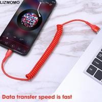 ราคา สายเคเบิลข้อมูลสปริง LIZMOMO, สายชาร์จโทรศัพท์มือถือ TPU Body Type C, แกนลวดทองแดง Micro USB แบบพกพา Resilient Micro USB แบบพกพาเม็ดสายเคเบิลข้อมูลชาร์จเร็ว (49503055416)
