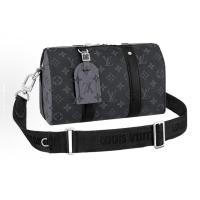 ราคา LOUIS VUITTON CITY KEEPALL Black Monogram Men's Adjustable Detachable Strap Crossbody Shoulder Duffle Bag (41152180797)