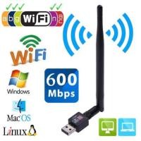 ราคา 600Mbps USB ตัวรับ WIFI ตัวรับสัญญาณไวไฟ มีเสาอากาศ รับWIFI ความเร็วสูง USB 2.0 Wireless Wifi Adapter (2700617474)