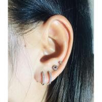 ราคา ✨ราคา/คู่ต่างหูห่วงฝังเพชรCZหน้า1.5มิลบางน่ารักๆกว้าง10มิล หุ้มทองคำขาวงานเกาหลีแท้% (5462918054)