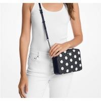 ราคา กระเป๋าสะพายข้าง Michael Kors Women's Jet Set Large Polka Dot Signature Logo Crossbody Bag (Navy) 35S5STTC3O-414 (46550253951)