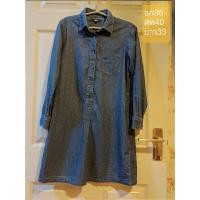 ราคา ชุดเดรสผ้ายีนส์ Brand Uniqlo#เดรสยูนิโคล่#เดรสมินิมอล (8231131160)