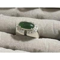 ราคา แหวนหยกจักรพรรดิ ทรงอานม้า หยกพม่าแท้ 100% ตัวเรือนเงิน 925 ชุบโรเดียม ประดับเพชร CZ (29767864583)