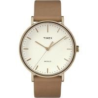 ราคา Timex นาฬิกาข้อมือ รุ่น FAIRFIELD FULL SIZE BROWN LEATHER STRAP CREAM DIAL (284813744)