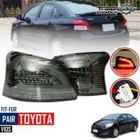 ราคา ไฟท้ายแต่ง ไฟเท่ๆ TOYOTA VIOS วีออส ปี 07-13 เลนส์สโม๊ก ไฟวิ่ง ledทั้งดวง พร้อมสายไฟครบชุด 1 คู่ (55303145949)