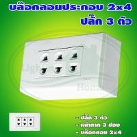 ราคา บล็อกลอย ขนาด 2x4 นิ้ว พร้อม ปลั๊ก 3 ตัว (G-04) (2074711635)