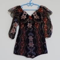 ราคา จั้มสูทขาสั้น ปาดไหล่ งานป้ายPeony มือ2 (2344829770)