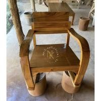 ราคา เก้าอี้รถถัง แขนแอ่น งานไม้สักเก่า ลงสี (22883713598)