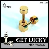 ราคา จิวระเบิดหู จิวขยาย ผู้ชาย/ผู้หญิง GET LUCKY ชุด(2ชิ้น) สีทอง ขนาด4mm จิวหูห่วง จิวหลอก (2133860548)